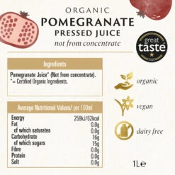 Pomegranate Pure Juice 1L -Fresh Spice Kitchen 4 Biona Pomegranate Juice BOP 04c9960d 14fb 42e2 8938 f8e73fe11225