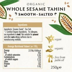 WHOLE SESAME TAHINI -Fresh Spice Kitchen 5946BionaTahiniWholeSesame250gBOP 1