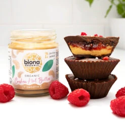 CASHEW NUT BUTTER - 6 PACK -Fresh Spice Kitchen Biona Cashew Cups 6 v2