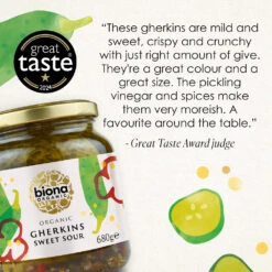 GHERKINS - 350g -Fresh Spice Kitchen Biona Gherkins 1000x1000 b9eb289f 77b9 4245 afe2 d00d7e76dea3