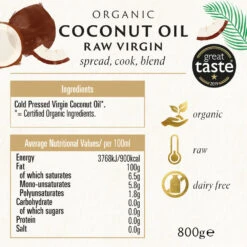 RAW VIRGIN COCONUT OIL -Fresh Spice Kitchen Biona Raw VirginCoconut Oil BOP
